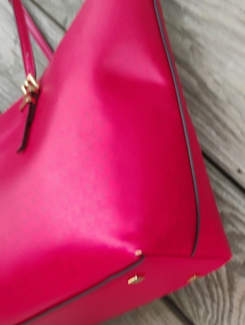 Michael Kors Hot Metallic Pinkish Red ClothTote - Picture 4 of 12